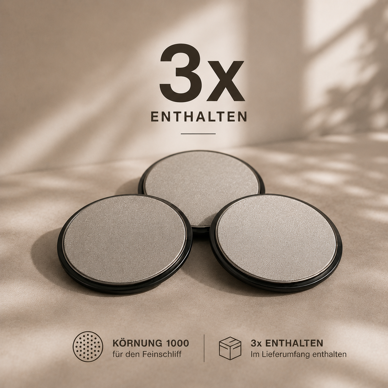 Klinaro Schleifscheibenset - 3x 400er und 3x 1000er Schleifscheiben