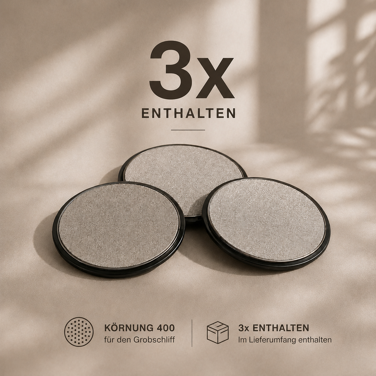 Klinaro Schleifscheibenset - 3x 400er und 3x 1000er Schleifscheiben